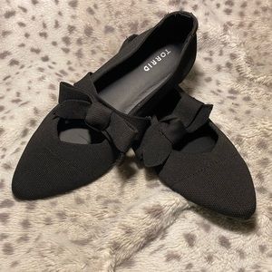 Stretch knit bow flats